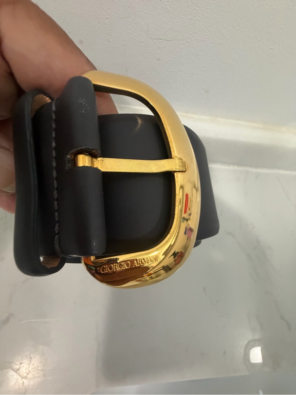 Giorgio Armani Tan Leather Belt